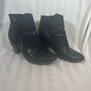 Black Leather Ankle Boots